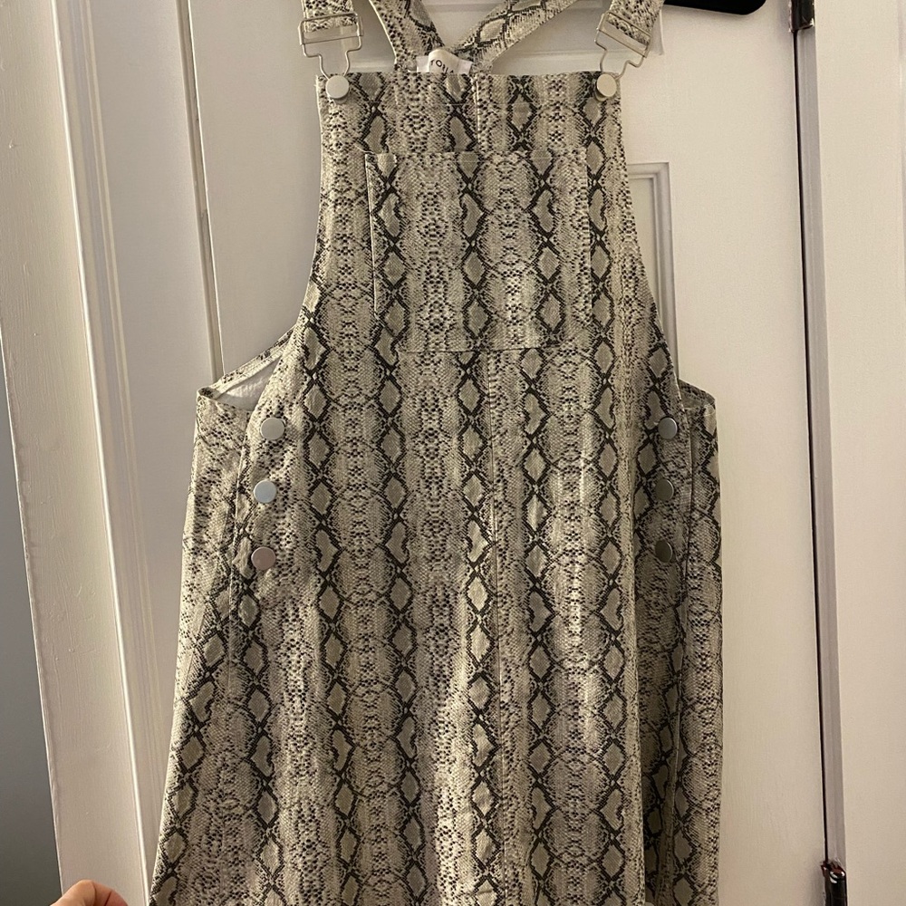 Snakeskin overall dress